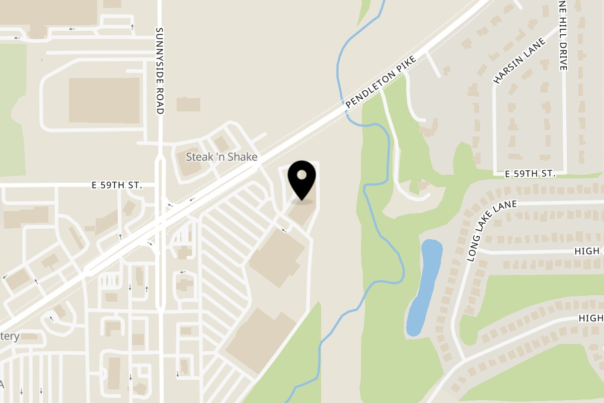 Map showing the location of Margarita Factory Mexican Cuisine on 11135 Pendleton Pike Ste 400 in Indianapolis